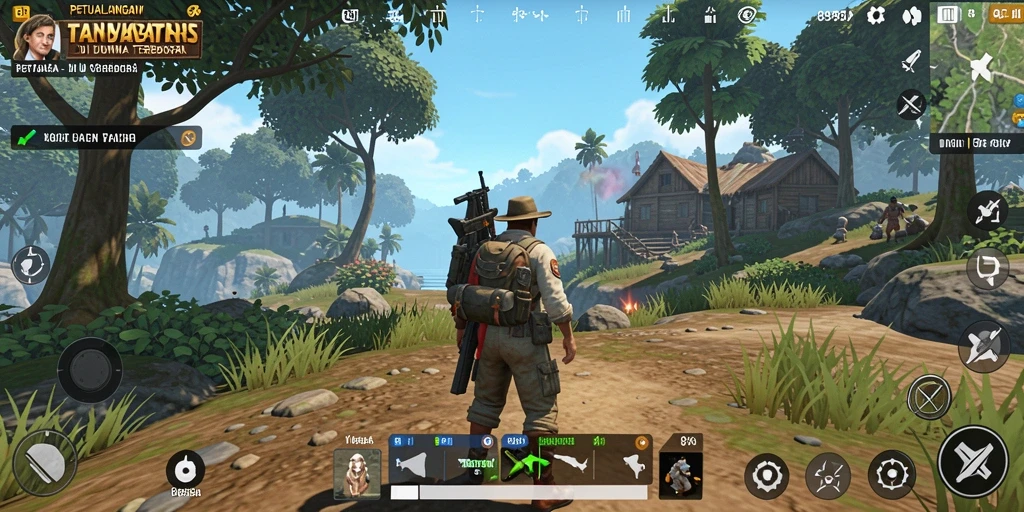 Tampilan gameplay Open World yang menakjubkan dan interaktif.