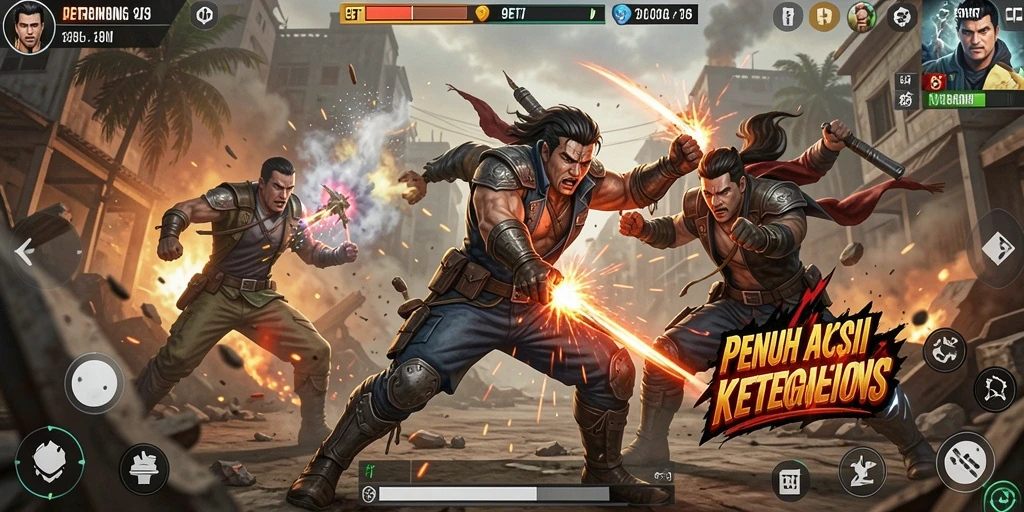 Tampilan gameplay 9ET penuh aksi dan adrenalin tinggi.