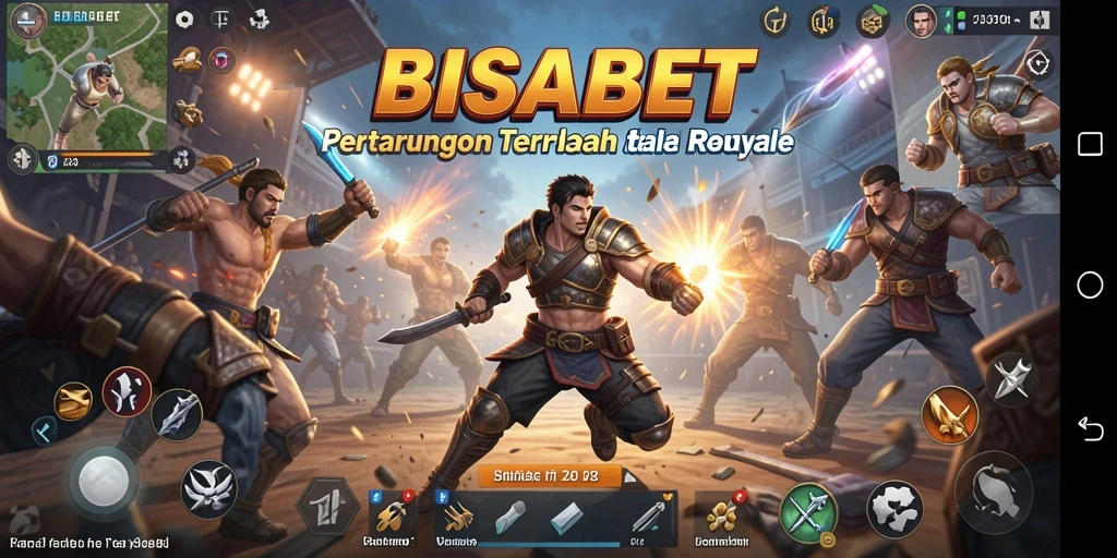 Screenshot gameplay BISABET menampilkan aksi seru dalam pertarungan Battle Royale.
