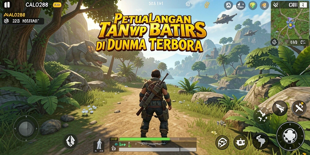 Screenshot gameplay yang menampilkan eksplorasi dunia terbuka di CALO288.