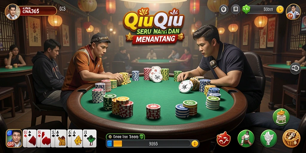 Tampilan gameplay seru dalam CINA365 dengan fitur QiuQiu.