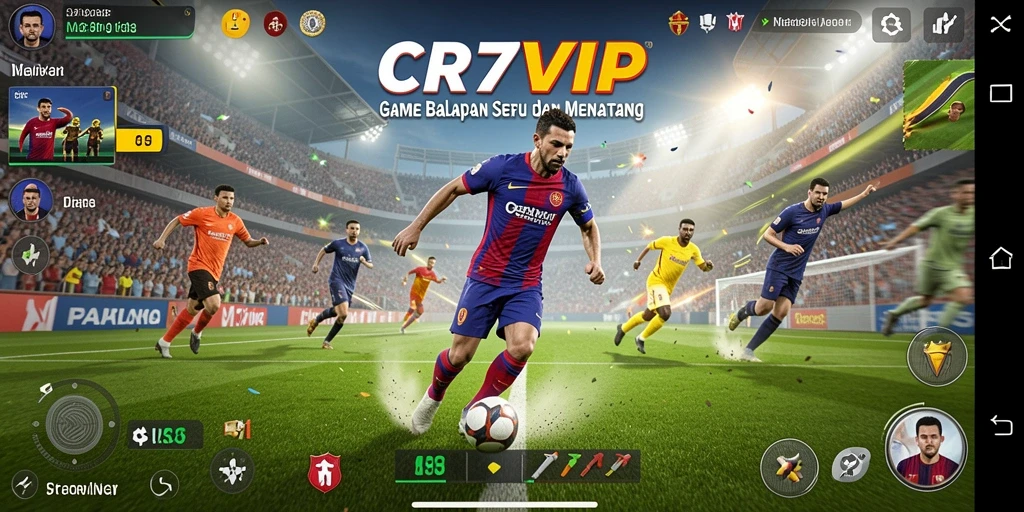 Tampilan aksi balapan seru dalam CR7VIP.