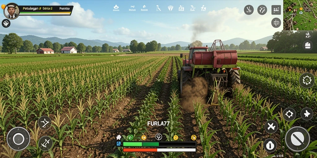 Tampilan gameplay FURLA77 yang seru dengan aktivitas pertanian.