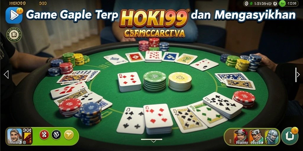 Tampilan gameplay seru Gaple di HOKI99 yang menarik.
