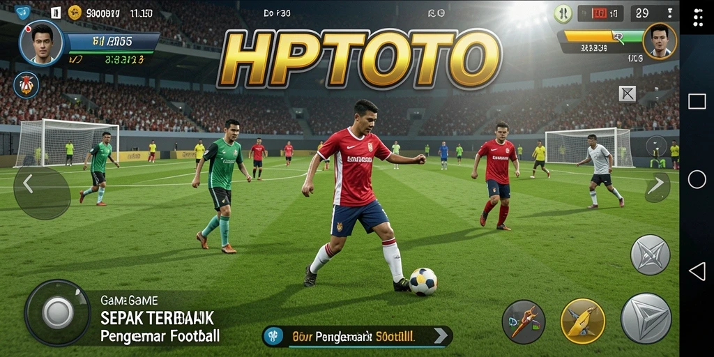 Screenshot gameplay HPTOTO yang menunjukkan aksi sepak bola seru.