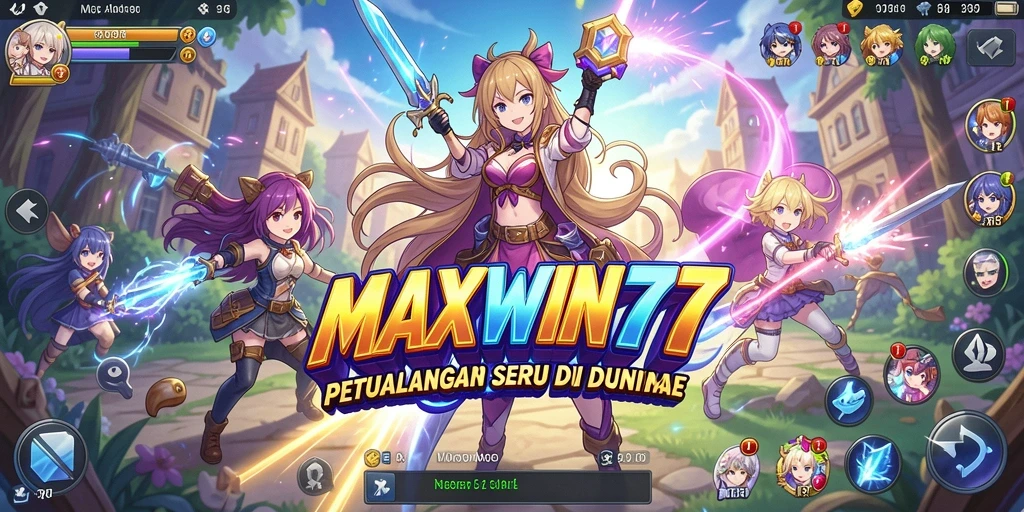 Tampilan gameplay seru dengan karakter anime yang menawan.