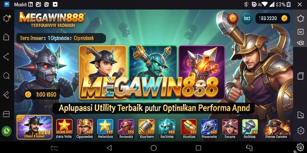 Tampilan utama MEGAWIN888 yang menonjolkan fitur Utility.