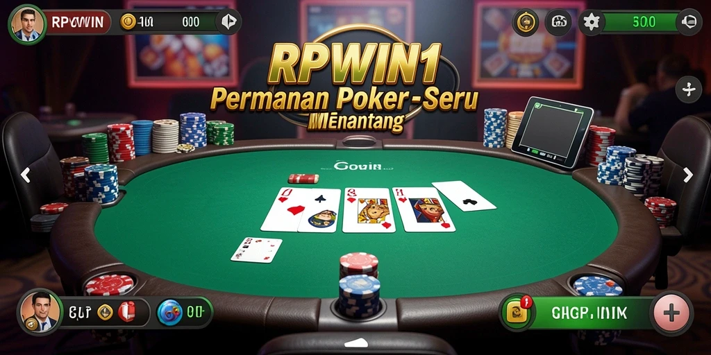 Screenshot RPWIN1 menampilkan gameplay Poker yang seru dan interaktif.
