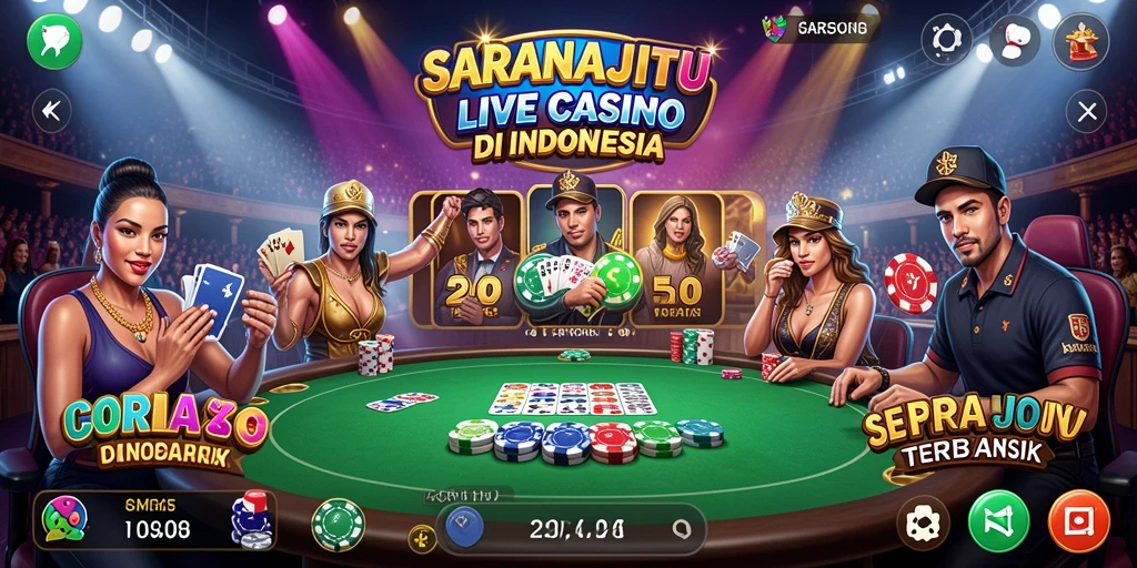 Tampilan gameplay Live Casino yang mendebarkan dan interaktif di SARANAJITU.