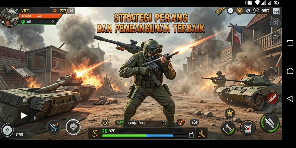 Gameplay V87 yang seru dan mendalam dalam genre SLG.